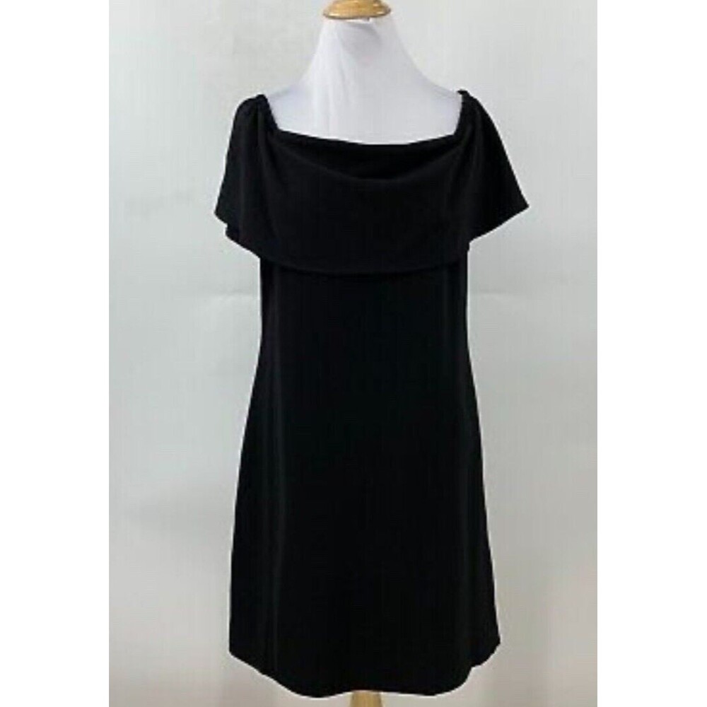 CHARLES HENRY Nordstrom Black Off Shoulder Flirty‎ Ruffle No Tag Measures XL